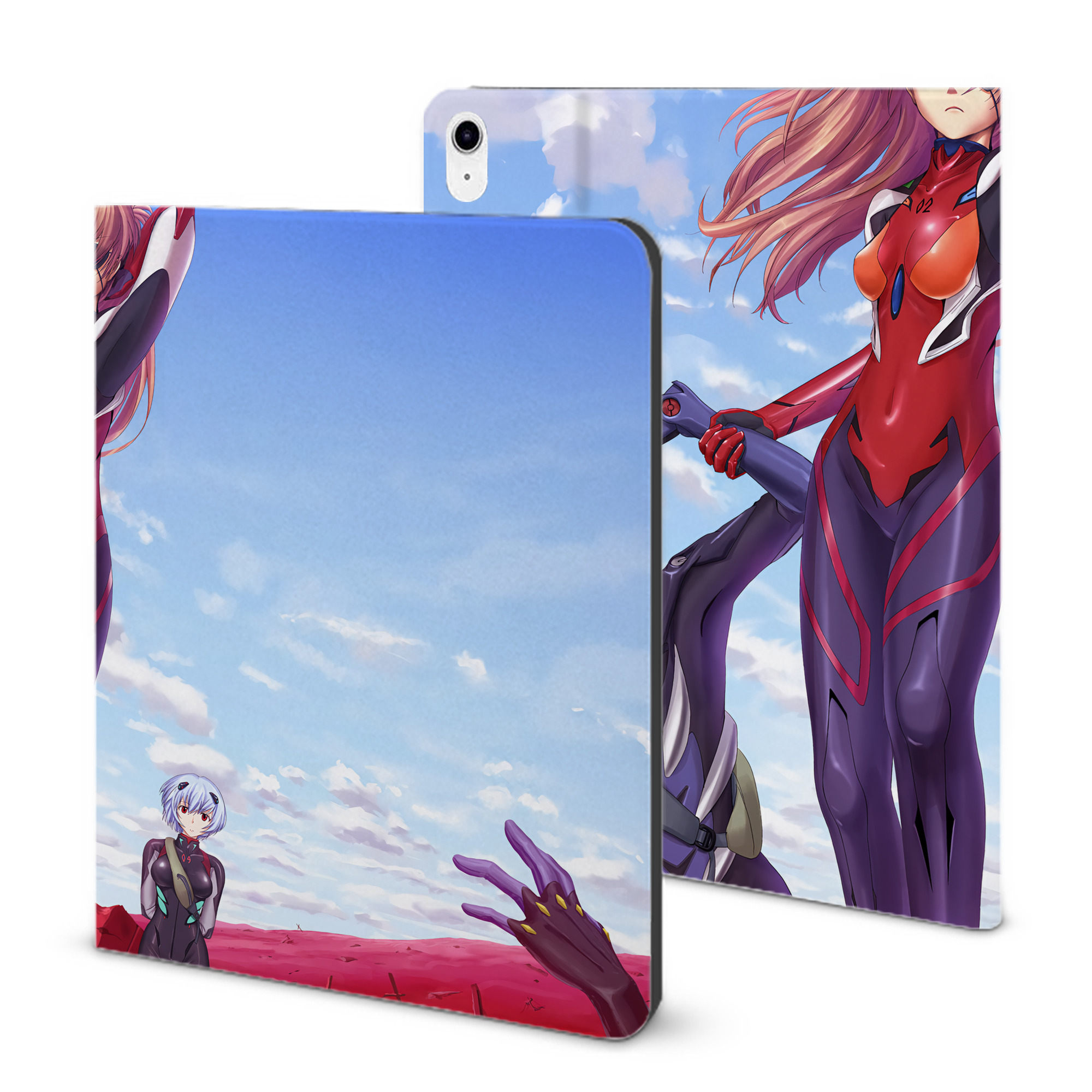 （画像用） EVA 新世紀エヴァンゲリオン IPad ケース ブック型 PUレザー TPU 耐衝撃 軽量 薄型 ペン収納なし 全面保護 IPad 各モデル対応